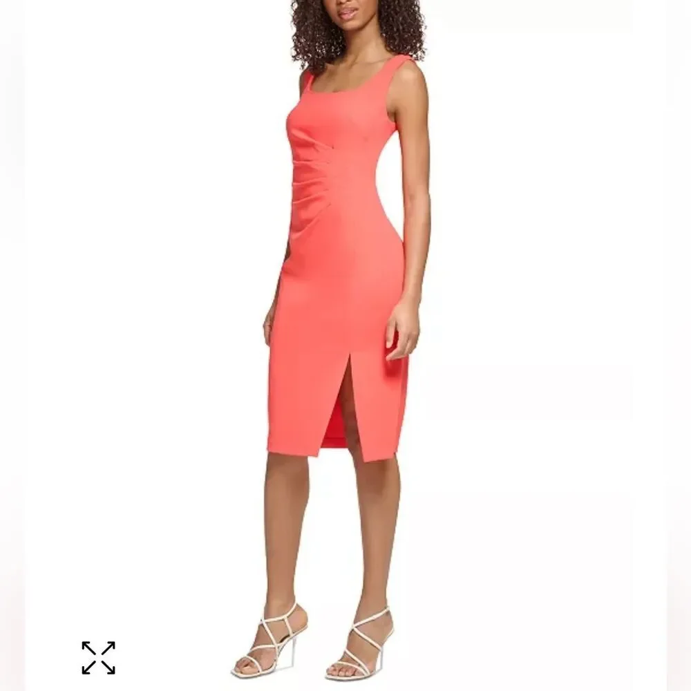 NWT KARL LAGERFELD PARIS‎ | Side-Ruched Square-Neck Sheath Dress 10